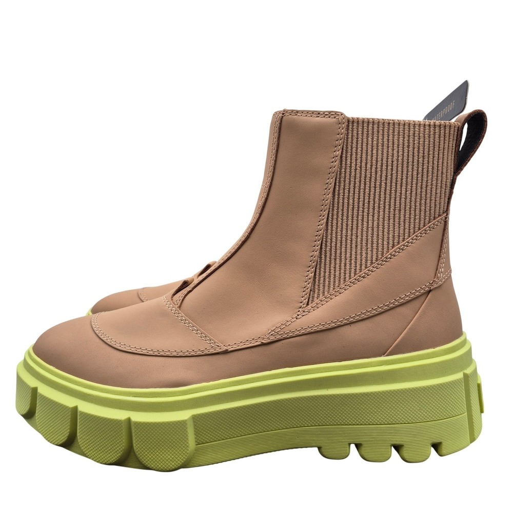 Sorel Caribou X Waterproof Platform Boots Chelsea Women's Size 10 Tan Lime Green - Picture 3 of 16